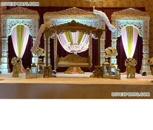 Impresionantes Decoraciones para Escenarios de Recepciones, Decoración de Escenarios para Bodas de Bollywood, Decoraciones de Escenarios para Bodas Indias de Última Tendencia - Product Image 6