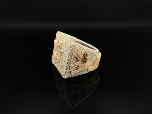 Moissanite Tester <b>Ring</b> 925 Silver Yellow Gold Plated Luxury Prong Setting - Product Image 6