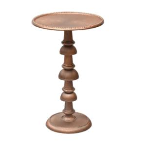 Mesa auxiliar de café redonda de aluminio de alta calidad con base de metal y mesa auxiliar moderna con acabado de bronce superior - Product Image 5