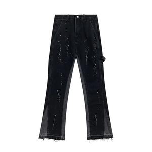 Pantalones Casuales de Cintura Alta para Hombre, Corte Recto, Bordados, Pintados, de Algodón Elástico, Ecológicos, Transpirables y de Secado Rápido - Product Image 1