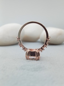 D'VINS JEWELS Trendy Emerald Cut Engagement Ring VVS Lab Grown Diamond 925 Sterling Silver Gold Gift Parties - Product Image 5