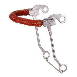 Fleece forrado de cuero Noseband Hackamore con mejillas de acero inoxidable Bits occidentales Tarifa al por mayor Personalización OEM 2025 - Product Image 4