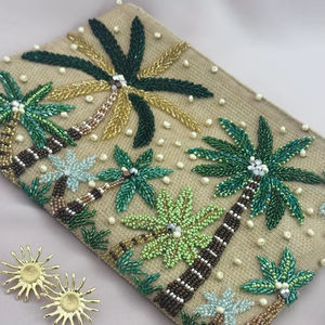 Bolsos de Hombro de Algodón de Estilo Clásico con Cuentas Hechas a Mano para Fiestas - Product Image 1