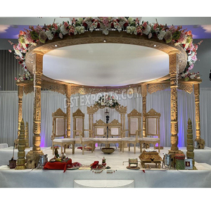Madera tallada Mayur Mandap para salones de bodas del Reino Unido Ceremonia de boda india Palacio Tema Mandap Mayur Mandap para bodas al por mayor - Product Image 1