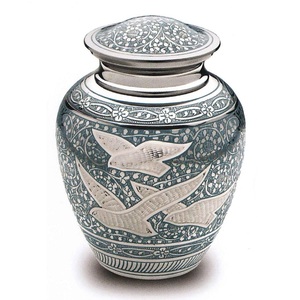Urne funéraire de style européen en métal de qualité supérieure, motif drapeau américain, pour cendres humaines, capacité de 200 pouces cubes - Product Image 4