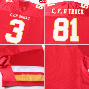 Nouvelle arrivée Maillot de football américain personnalisé pour hommes Chemise de sport à manches courtes en polyester respirant pour adultes - Product Image 4