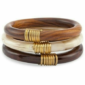 Brazalete Artesanal de Cuerno Natural con Perla, Joyería de Cuerno Puro, Brazaletes de Cuerno Elegantes, Feng Shui para el Hogar - Product Image 4