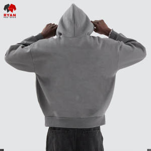 Sweat à capuche personnalisé avec logo frontal pour homme, en tissu polaire 100% coton, confortable et respirant, coupe régulière, service ODM - Product Image 3