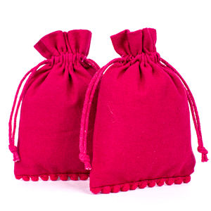 Bolsa de Regalo de Boda Hecha a Mano con Cordón Indio, Bolsa Organizadora de Joyería de Algodón Rosa con Logotipo Personalizado de Alta Calidad al por Mayor - Product Image 4