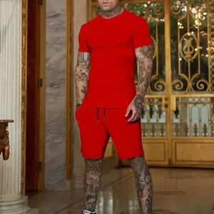 Conjunto Deportivo Casual de Verano para Hombre, Camiseta Transpirable de Punto y Pantalones Cortos Estampados, Conjunto de Dos Piezas Moderno para Actividades al Aire Libre - Product Image 1