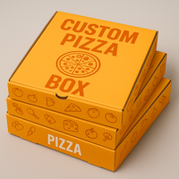 Boîte à pizza en papier kraft brun et blanc écologique, biodégradable, recyclable, adaptée au micro-ondes, emballage alimentaire pour emporter, nouveaux packsVN