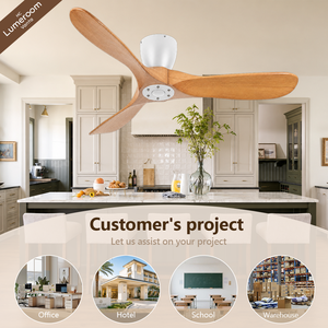 42 Inch Flush Mount Solid Wood Ceiling <b>Fan</b> Without Light, Reversible DC Motor, <b>Remote</b> <b>Control</b>, Quiet Indoor <b>Fan</b> for Bedroom - Product Image 2