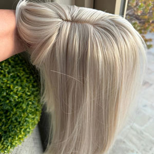 Capelli bianchi capelli biondi con frangia 100% <span class=keywords><strong>Real</strong></span> Remy europeo capelli umani fermaglio per capelli da donna - Product Image 2