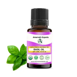 Premium Quality Bulk Supply Steam Distilled 100% Pure Basil Sweet Essential Oil 2024 Hot sale Basil wholesale bulk price