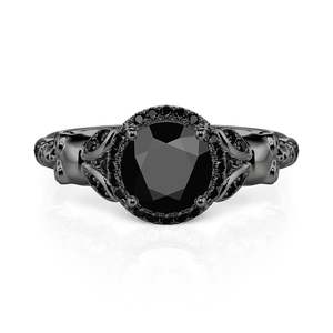 Jeulia Gothic Halo Black <b>Skull</b> <b>Ring</b> Sterling Silver Fashion Wedding Band - Product Image 4