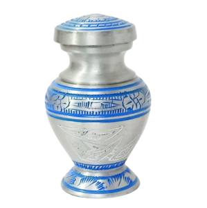 Forma clásica con urnas de cremación de recuerdo de latón esmaltado blanco Urnas de recuerdo de latón de tendencia caliente hechas en la India - Product Image 5