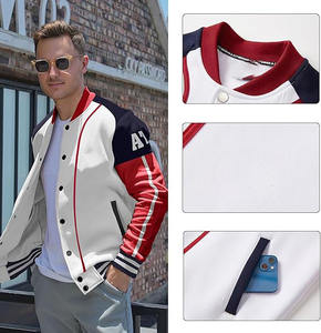 Chaquetas universitarias unisex de moda al por mayor chaquetas con logotipo de diseñador personalizado chaqueta de béisbol informal Letterman abrigo de algodón - Product Image 3