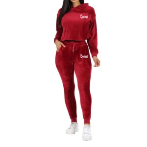 Nuevo Top Corto de Algodón de Alta Calidad 2026, Material de Felpa, Sudadera con Capucha para Mujer a Precio Económico, Conjunto de 2 Piezas para Chicas - Product Image 6