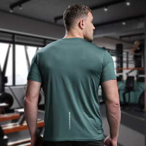 เสื้อยิมสำหรับผู้ชายแบบแห้งเร็วชุดวิ่งชุดฟิตเนสคอมโบเสื้อรัดรูปกล้ามเนื้อเสื้อยืดเปล่าสำหรับกันลม - Product Image 6