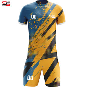 Venta al por mayor logotipo y diseño personalizado hombres jugador de fútbol kits de fútbol sublimación impresión fútbol uniforme - Product Image 1