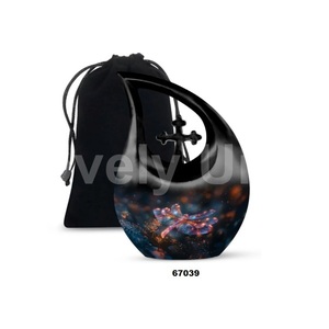 Hermosa urna de cremación de dragón con lágrima cruzada para cenizas humanas adultas, urna decorativa de recuerdo con bolsa de terciopelo gratis - Product Image 2