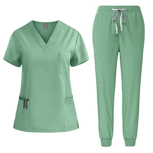 Veste de gommage unisexe à manches longues, uniforme médical, hauts, bouton extensible, manteau avant, vêtements de travail pour médecins, salopette en coton - Product Image 4