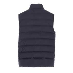 Blouson bombardier sans manches à col montant en toile enduite de haute qualité pour hommes avec logo avant à coupe ample - Product Image 6