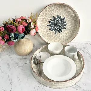 Nouvel arrivage Plaque d'incrustation de nacre de luxe Plateau de service en nacre Plateau de service décoratif fabriqué au Vietnam - Product Image 4