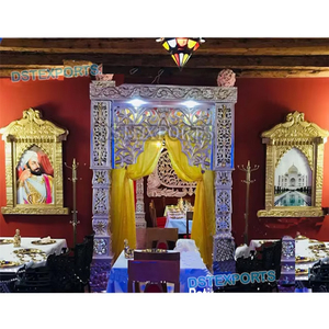 Tradicional indio Rajwada boda escenario Bollywood Jodha Akber boda escenario configuración asiática Sri Lanka boda etapas Decoración - Product Image 1