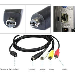 Câble audio-vidéo 10 broches mâle vers RCA s-vidéo VMC-15FS cordon de sortie TV AV pour caméscope <span class=keywords><strong>Sony</strong></span> Handycam - Product Image 2