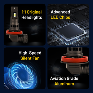 Bombillas LED Vypart H1 30000LM 6500K Temperatura de Color Sin Ventilador Sin Parpadeo Canbus Ready Luces Antiniebla 12V Nuevas - Product Image 3