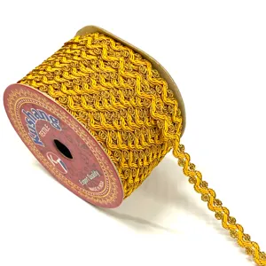 Treccia lavorata a maglia oro giallo nastro di pizzo fai da te decorazione per cucire all'uncinetto tipo quadrato 1.7cm di larghezza intrecciato pizzo di poliestere trim oro