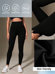 Leggings de Yoga de Cintura Alta con Logotipo Personalizado al por Mayor para Mujer, Pantalones de Yoga Elásticos para Gimnasio, Fitness y Entrenamiento - Product Image 3