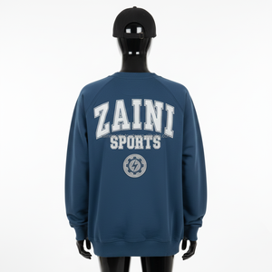 <b>Women</b> Pullover Sweatshirt GSM Cotton Fleece Navy <b>Blue</b> Raglan Sleeve Custom Embroidery Logo Design <b>Women</b> breathable Sweatshirts - Product Image 2