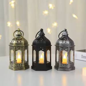 Home Decoration Vintage Metal Wire <b>Black</b> Candle <b>Holder</b> Table Decorative Lantern Other Candle <b>Holders</b> for Living Room Lighting - Product Image 2