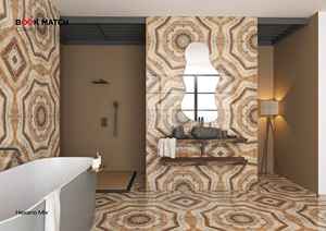 Carreaux de porcelaine élégants de qualité supérieure, résistants à l'usure, avec un design en marbre assorti et une finition brillante, pour les intérieurs de villas de luxe et de centres commerciaux - Product Image 6