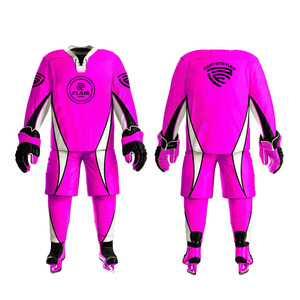 Camiseta de Hockey sobre Hielo Personalizada al por Mayor, Estilo Conjunto, Impresa con Transferencia Térmica, Resistente al Viento y al Agua, 100% Poliéster - Product Image 6