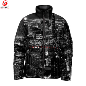 Men's Fashion Winter Jacket Waterproof <b>down</b> with Warm Puffer Canvas Fabric Stand Collar Sublimation Design - Product Image 5