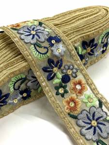 Customized Color Eco-Friendly Washable Flower Embroidery Organza Lace Trim for Women's Garments Deals in Wholesale - Product Image 4