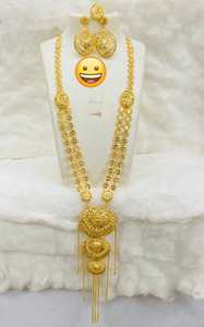 Collier de boucles d'oreilles en cuivre plaqué or 24 carats d'inspiration italienne directement expédié USA France Espagne Turquie Comores - Product Image 4