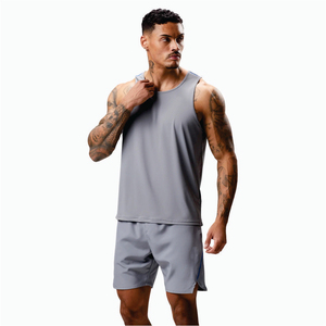 Men's Custom Polyester Sporty <b>Singlet</b> Quick-Drying Summer Vest with Breathable Muscle Sleeveless for Gym Bodybuilding & <b>Running</b> - Product Image 2