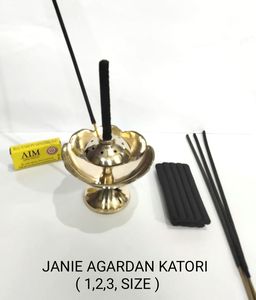 Soporte de Dhoop de latón de venta de tendencia con mango de madera conos de Dhoop tradicionales indios o incienso de resina palo de incienso de latón Agardan - Product Image 2