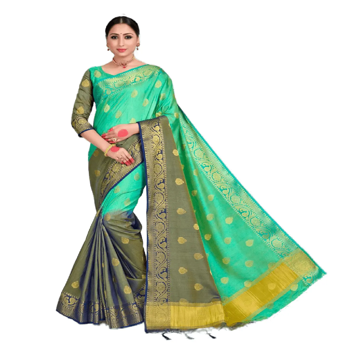 R & D las exportaciones nuevo diseño pakistaní seda de Sari mejor colección de la boda sari con blusa