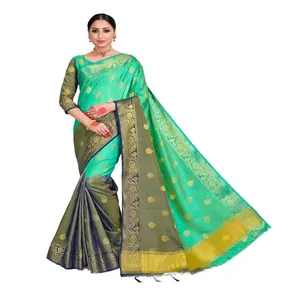 R & D Xuất Khẩu Thiết Kế Mới Pakistan Silk Saree Best Ever Wedding Collection Saree Với Áo