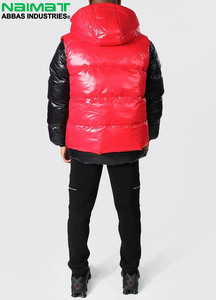 Chaqueta acolchada brillante con capucha sin mangas para hombre, gran oferta, logotipo de impresión personalizado, cuello levantado, impermeable, a prueba de viento, moda callejera - Product Image 5