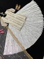 Nouvelle Tissu Blossom de Haute Qualité, Vêtement Traditionnel Indien de Créateur, Top Lehenga Style Fantaisie en Faux Georgette Lourd avec Paillettes