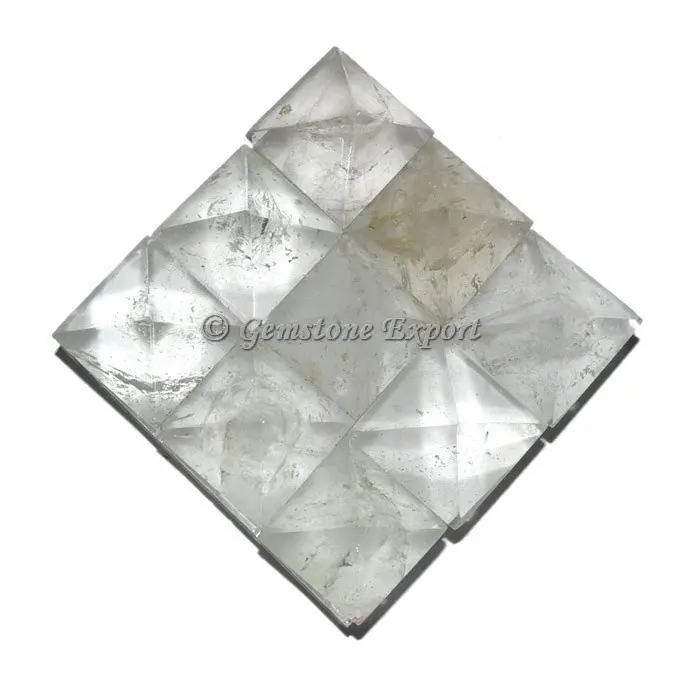 Plaque de charge en cristal de Quartz, 9 pyramide Feng Shui amour sculpté pyramide de guérison naturelle