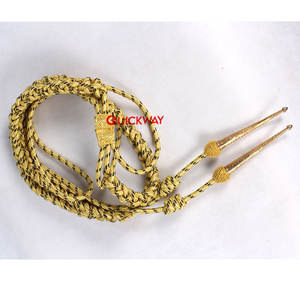 Uniforme ceremonial Oro Negro Aiguillette Uniforme de alta calidad Aiguillette con metal dorado Dos puntas - Product Image 1