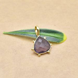 Amethsy Gemstone Pendant - Bezel Set 925 Sterling Silver, Handmade Faceted Heart Shape Gemstone, Stylish Design Women Jewelry - Product Image 2