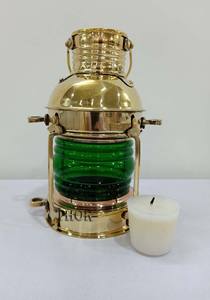 Grande lanterne en laiton faite à la main Lanterne lumineuse Vintage Bougeoir sur pied Lanternes de lampe à thé - Product Image 6